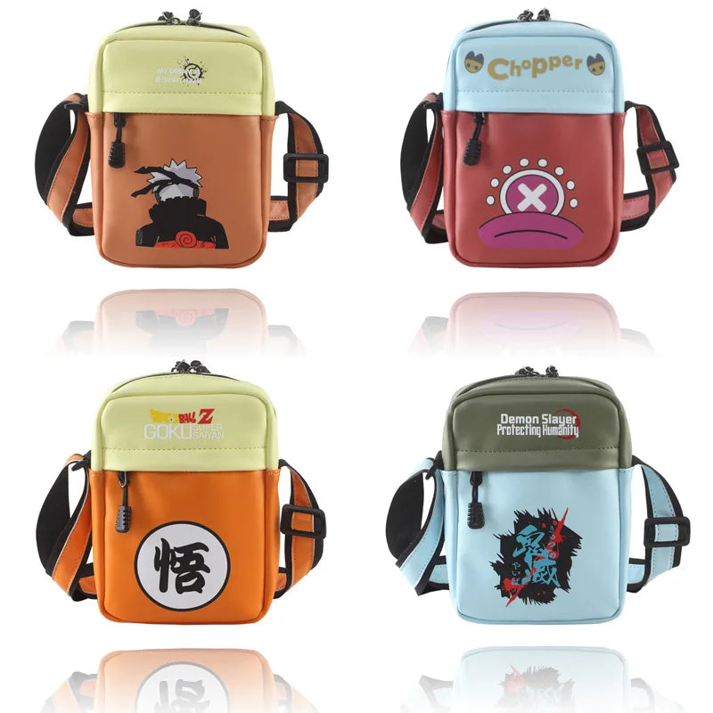 High-Capacity Multifunction Casual Shoulder Bag Apparel: Anime Dragon Ball, Demon Slayer, One Piece, Naruto, Attack on Titan