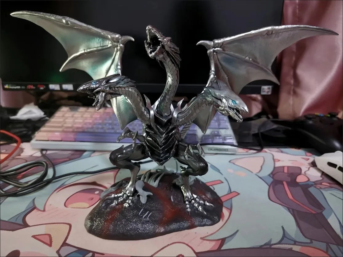 Blue-Eyes Ultimate Dragon Anime Figurine, White Dragon BEWD Yu-Gi-Oh Action Figures PVC Statue 25 CM