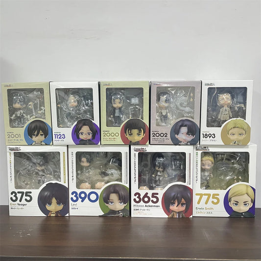 Attack on Titans Chibi Cute Kawaii Anime Figures, Mikasa, Eren, Levi Ackerman, Erwin Smith, Hange Zoe, Reiner Braun Action Figurines PVC Toys Model 10 cm