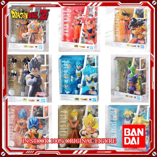 Original Bandai Dragon Ball Z SH Figuarts Super Saiyan God Blue Son Goku Vegeta Gohan Frieza Bulma Piccolo Zamasu Trunks