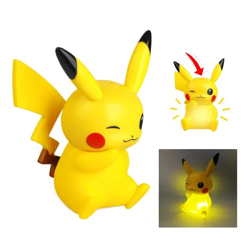 Pokemon Night Light Anime Dolls, Pikachu Eevee Jirachi Bulbasaur Psyduck Bedroom Bedside LED Lights Room Decor Kids Toys