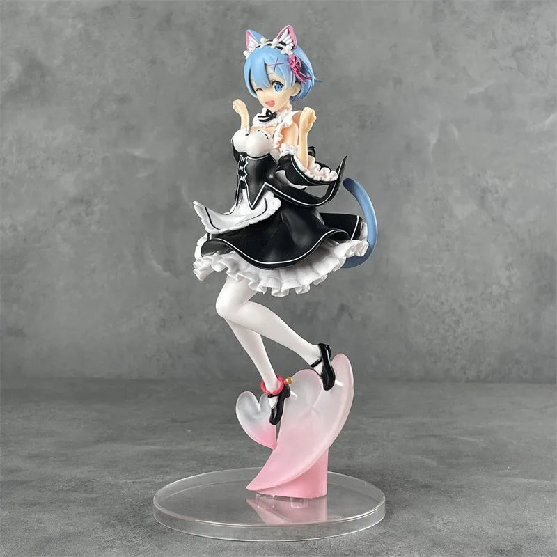 Rem Nekomimi Anime Figurine, Re:ZERO Starting Life In Another World Action Figures 22 CM