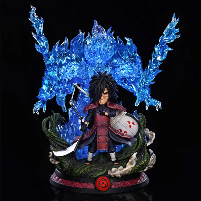 Susanoo LED Uchiha Itachi and Madara Anime Figures, Naruto Shippuden Mini Chibi Figurines 15 CM