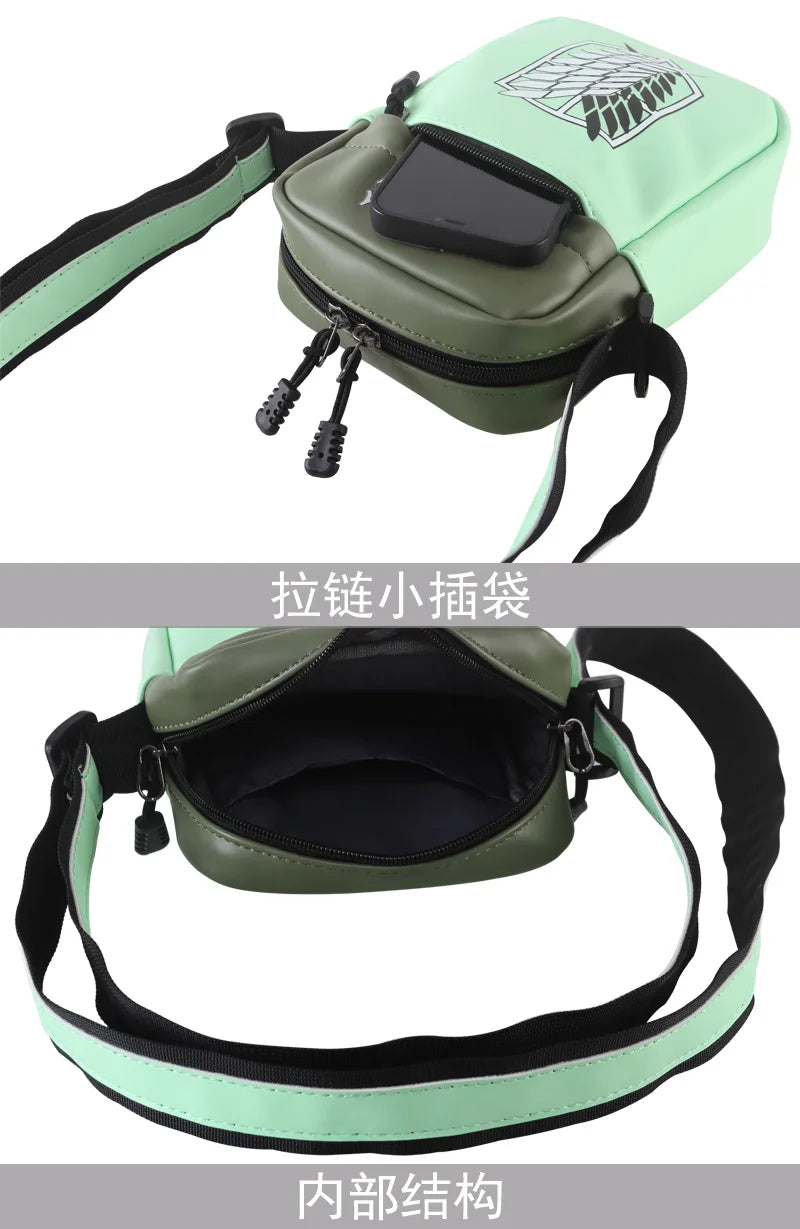 High-Capacity Multifunction Casual Shoulder Bag Apparel: Anime Dragon Ball, Demon Slayer, One Piece, Naruto, Attack on Titan