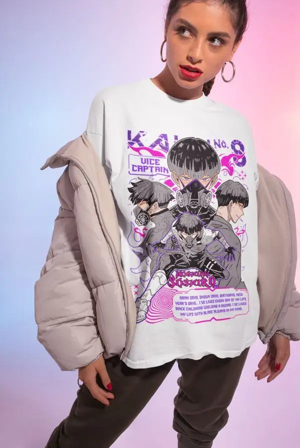 Soshiro Hoshina Kaiju No. 8 T-shirt, Best Anime Gift Graphic Tee Black Shirt