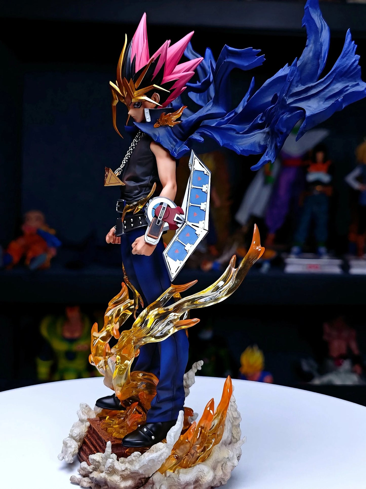 Yami Yugi Muto Anime Figure, Dark Yugi Pharaoh Atem Yu-Gi-Oh Duel Monsters Action Figurines PVC Statue 28 CM