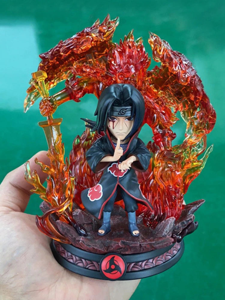 Susanoo LED Uchiha Itachi and Madara Anime Figures, Naruto Shippuden Mini Chibi Figurines 15 CM
