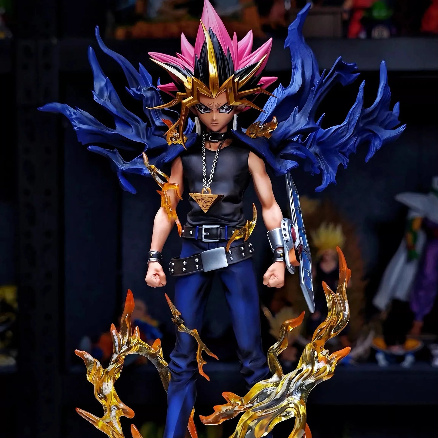 Yami Yugi Muto Anime Figure, Dark Yugi Pharaoh Atem Yu-Gi-Oh Duel Monsters Action Figurines PVC Statue 28 CM