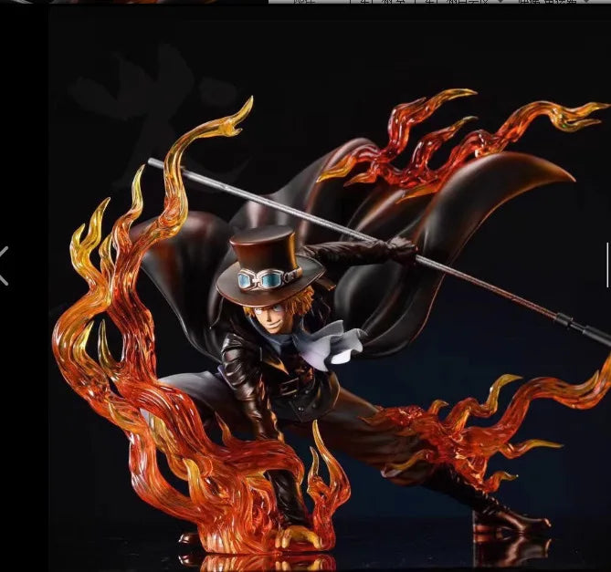 Flame Emperor Sabo Anime Figurine ,One Piece Action Figurines Fire Fist Revolutionary Army 22 CM