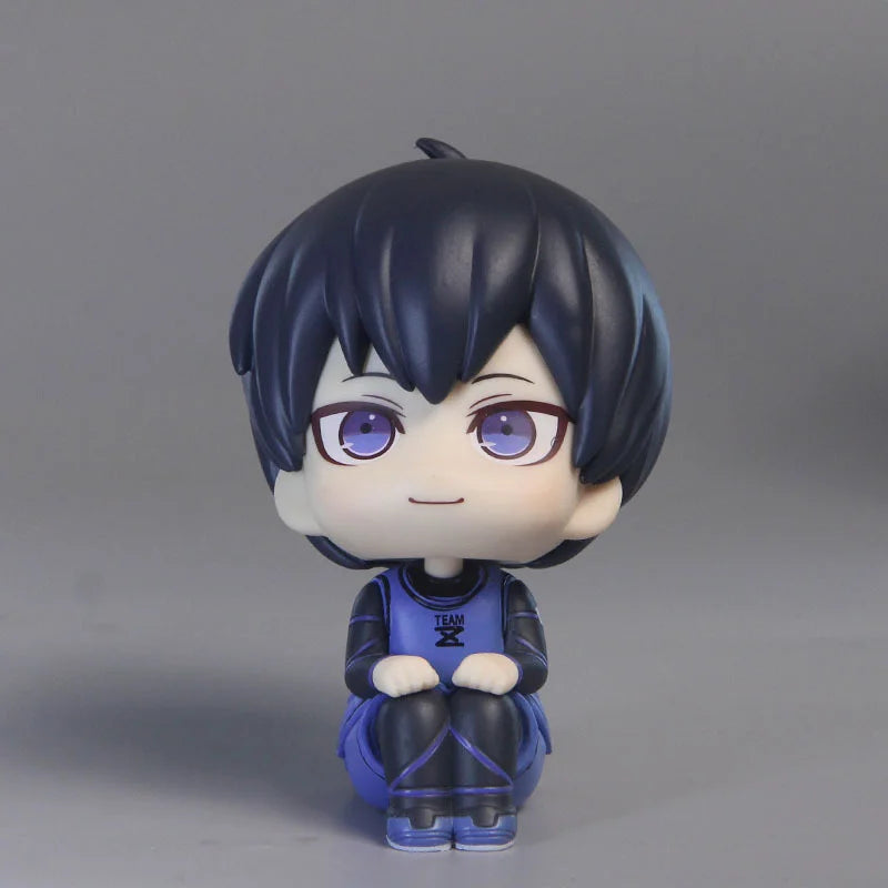 BLUE LOCK Cute Mini Figurines, Isagi Yoichi Chigiri Hyoma Nagi Seishiro Action Figures, Kawaii PVC Toys for Collector 10cm