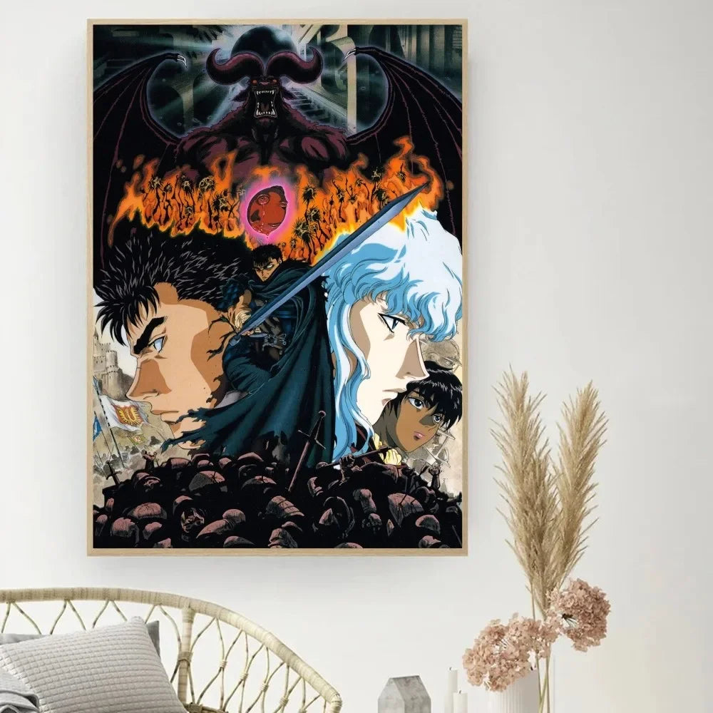 Berserk Posters, Anime Poster DIY Vintage Movie Poster Wall Art