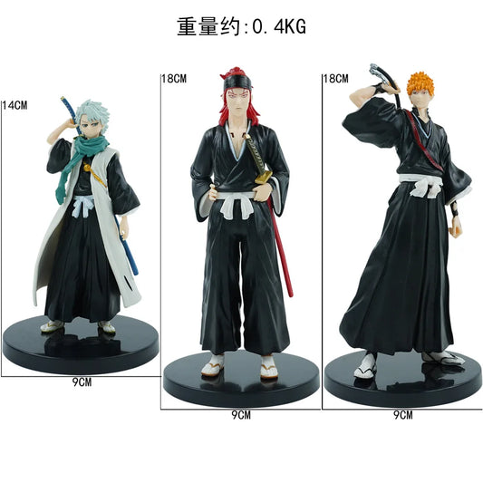 Renji, Toshiro, Ichigo Anime Figurine 3 PCS Set, BLEACH Action Figurines PVC Statues 14-18 CM