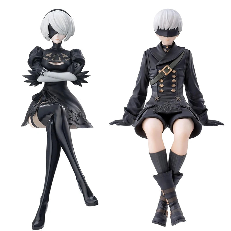 NieR:Automata Action Figures - YoRHa No.2 Type B (2B), 9S, and A2 - 15 CM Collectible Figurines