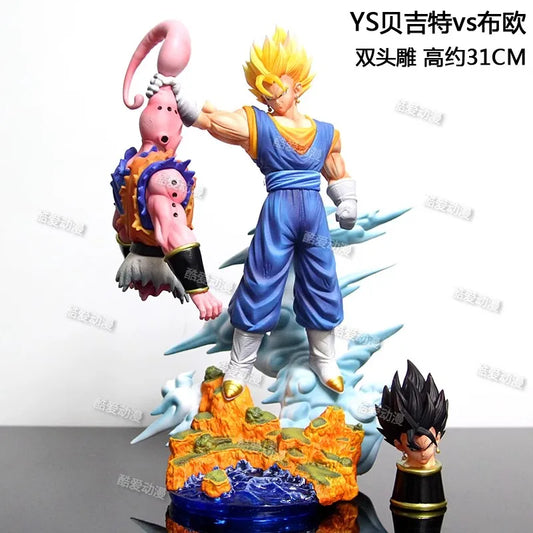 Super Saiyan Vegito Vs Majin Buu Anime Figure, Dragon Ball Z Action Figurines PVC Statue 31 CM
