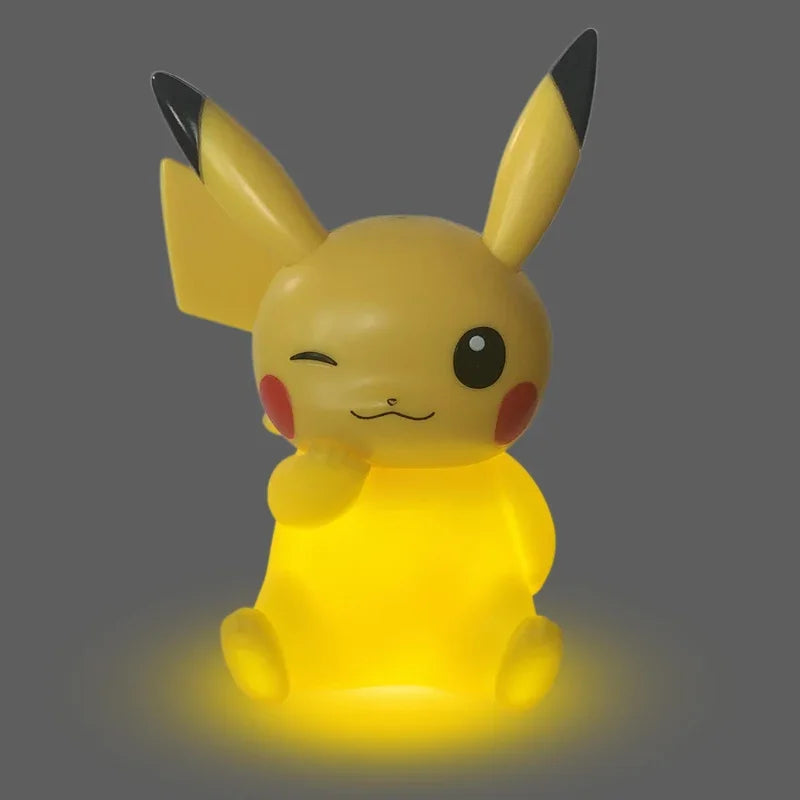 Pokemon Night Light Anime Dolls, Pikachu Eevee Jirachi Bulbasaur Psyduck Bedroom Bedside LED Lights Room Decor Kids Toys