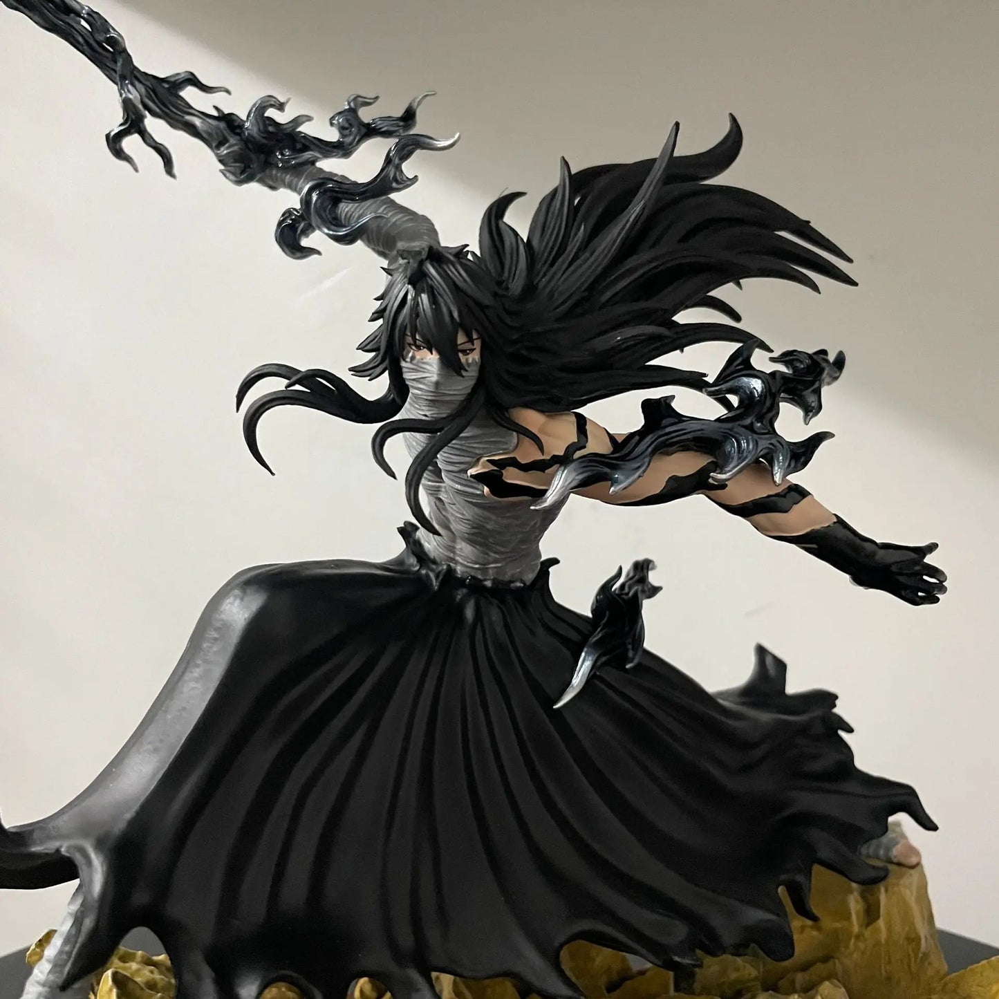 Bleach Anime Figurines Ichigo Kurosaki Final Getsuga Tensho Combat Figure Model Statue 24 CM