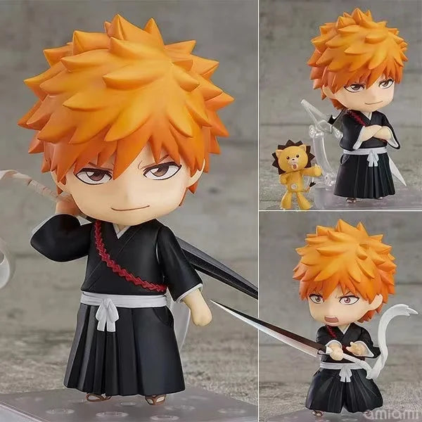 Bleach Kawaii Cute Mini Anime Figurines, Hitsugaya Toushirou, Ichigo Kurosaki, Chibi Figures 10cm