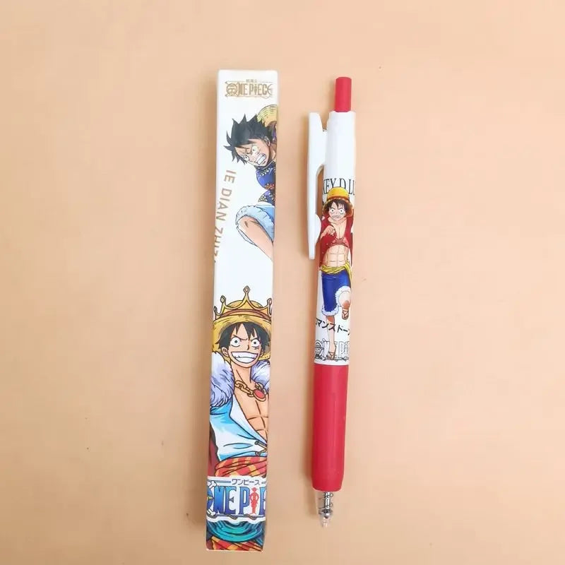 Random 1 PC Press Gel Pen, One Piece Anime Pen Creative Stationery School Student 0.5mm Black Signature