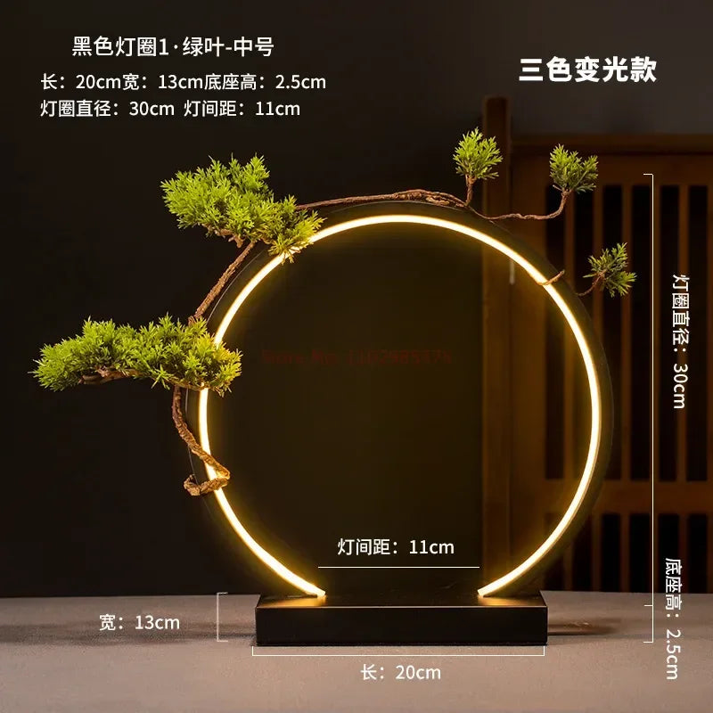Warm Light Led Ring Lamp Anime Figurines Display, USB Socket Display Bracket Light Ring