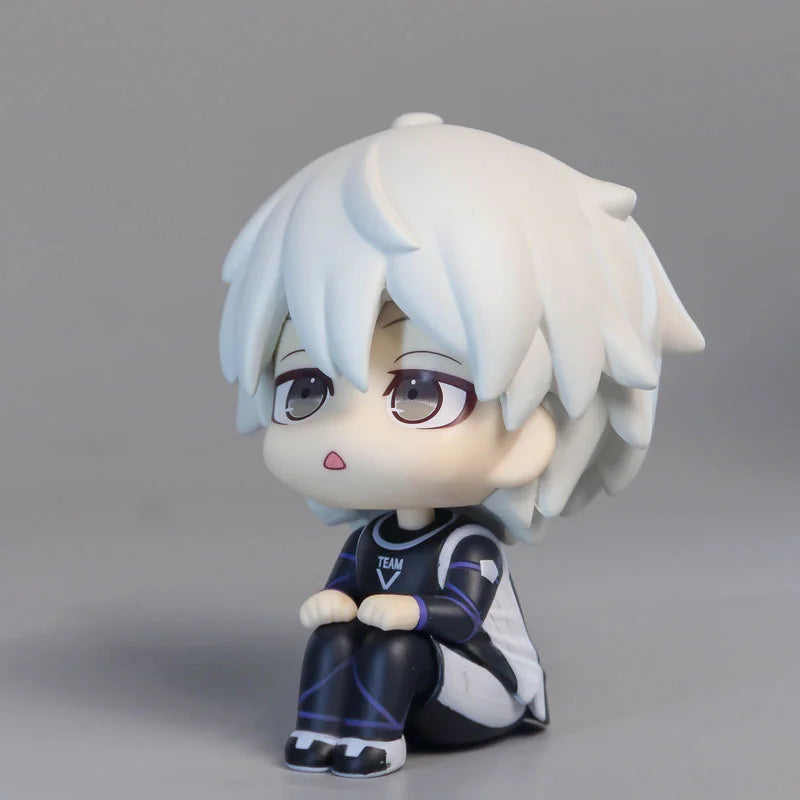 BLUE LOCK Cute Mini Figurines, Isagi Yoichi Chigiri Hyoma Nagi Seishiro Action Figures, Kawaii PVC Toys for Collector 10cm