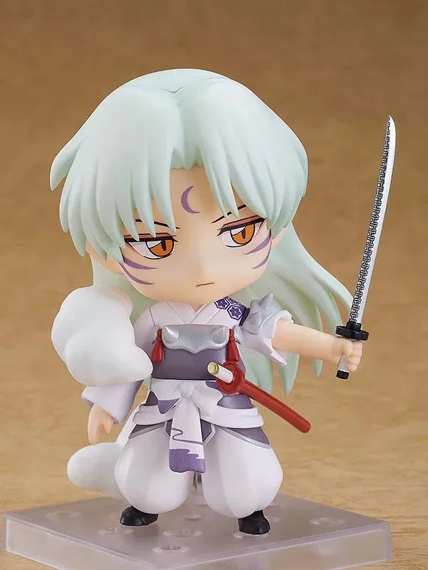 Cute Inuyasha and Sesshoumaru Anime FIgurines, Kawaii Chibi Action Figures PVC Cute Toys 10 cm