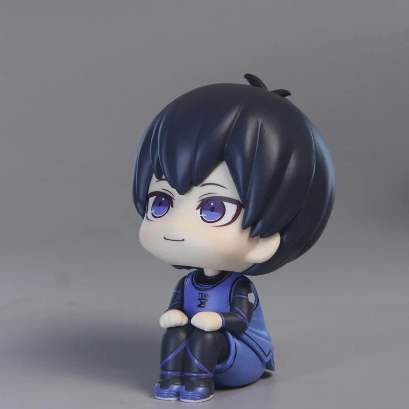 BLUE LOCK Cute Mini Figurines, Isagi Yoichi Chigiri Hyoma Nagi Seishiro Action Figures, Kawaii PVC Toys for Collector 10cm
