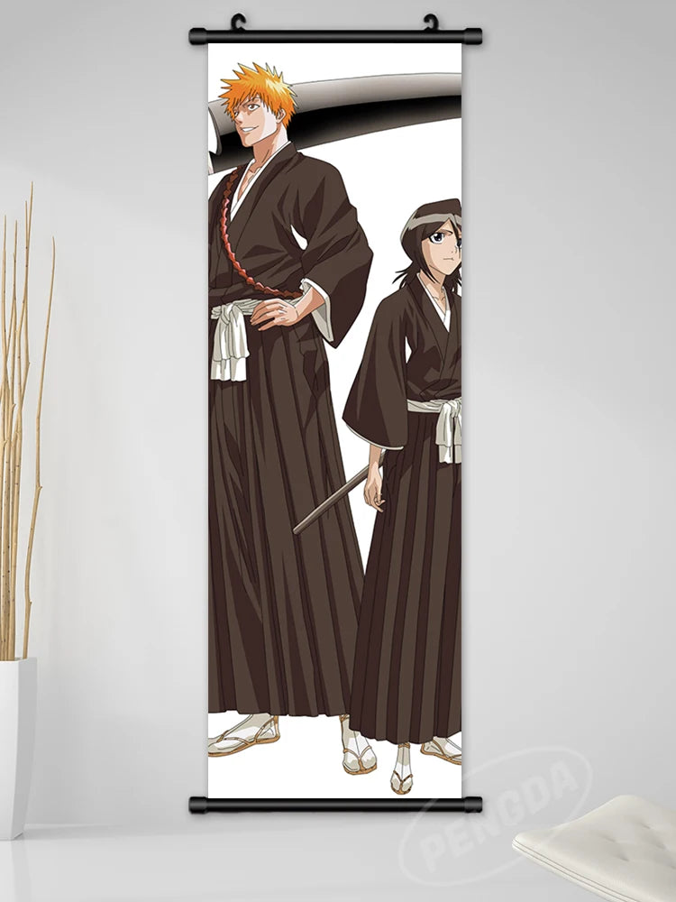 Bleach Canvas Scroll Posters, Wall Art Anime Artwork Painting Anime Hanging Poster