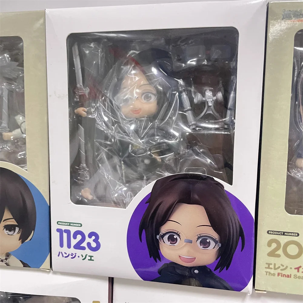 Attack on Titans Chibi Cute Kawaii Anime Figures, Mikasa, Eren, Levi Ackerman, Erwin Smith, Hange Zoe, Reiner Braun Action Figurines PVC Toys Model 10 cm