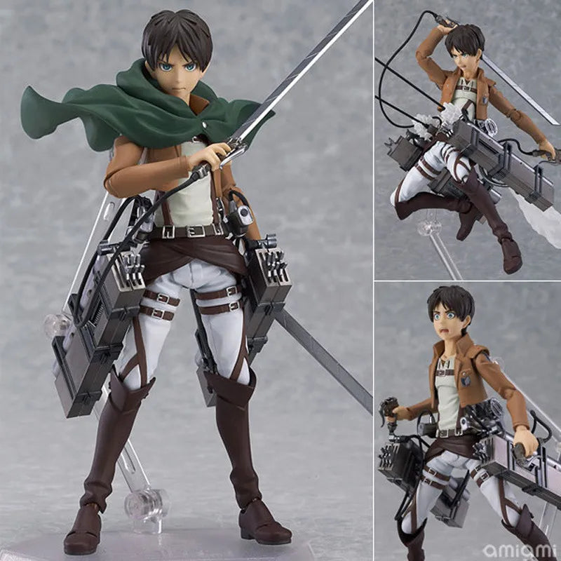Eren Jaeger Action Figure, Attack On Titan Anime Figurines Holding Sword Detachable 17 CM