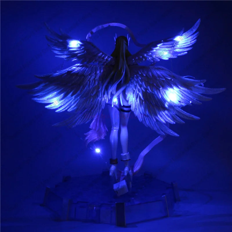 Angewomon and Angemon LED Action Figurines, Standing Position Anime Digimon Adventure Figures PVC Statue 28cm