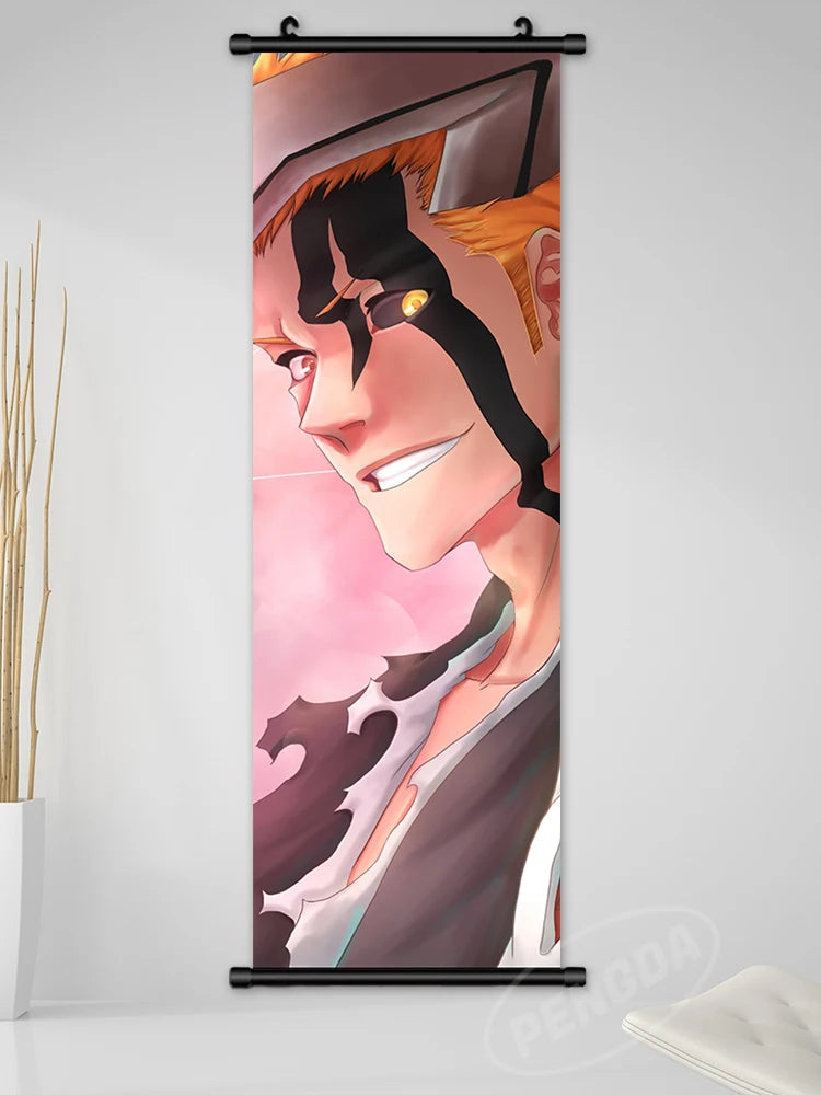 Bleach Canvas Scroll Posters, Wall Art Anime Artwork Painting Anime Hanging Poster