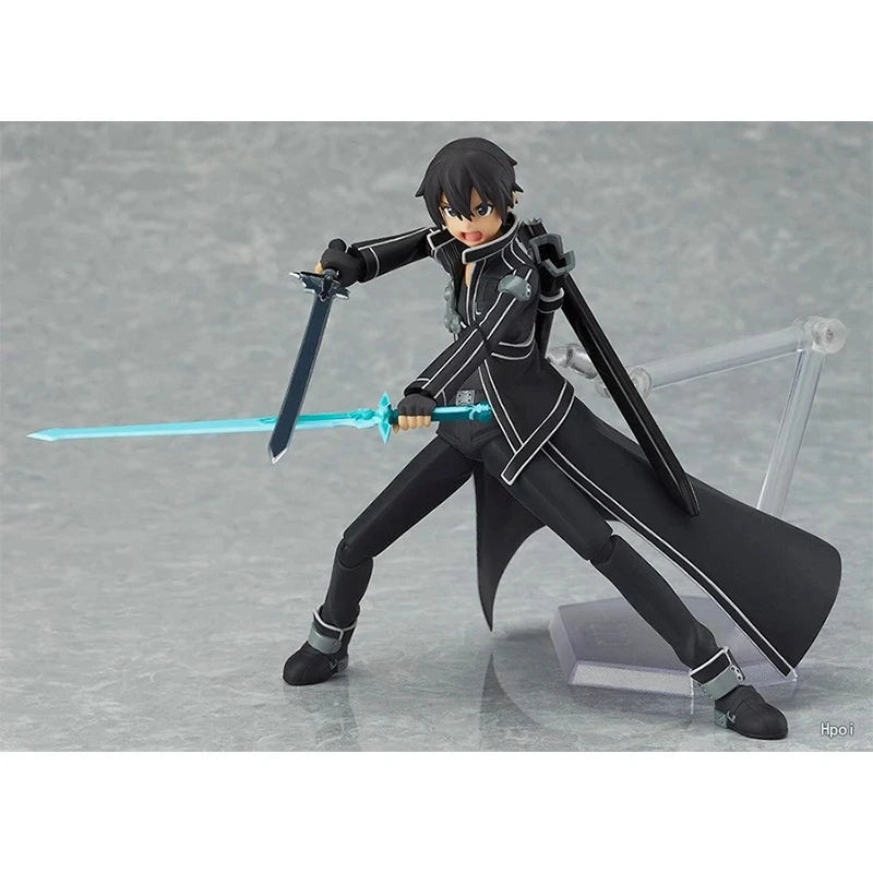 Kirigaya Kazuto Action Figure, Kirito Anime Figurines Sword Art Online, Detachable and Movable Joints Model PVC 15 CM