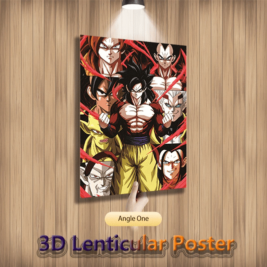 Goku SSJ4 Ultra Instinct 3D Effect Anime Poster, Dragon Ball Z Lenticular Poster Painting Wall Art Home Decor