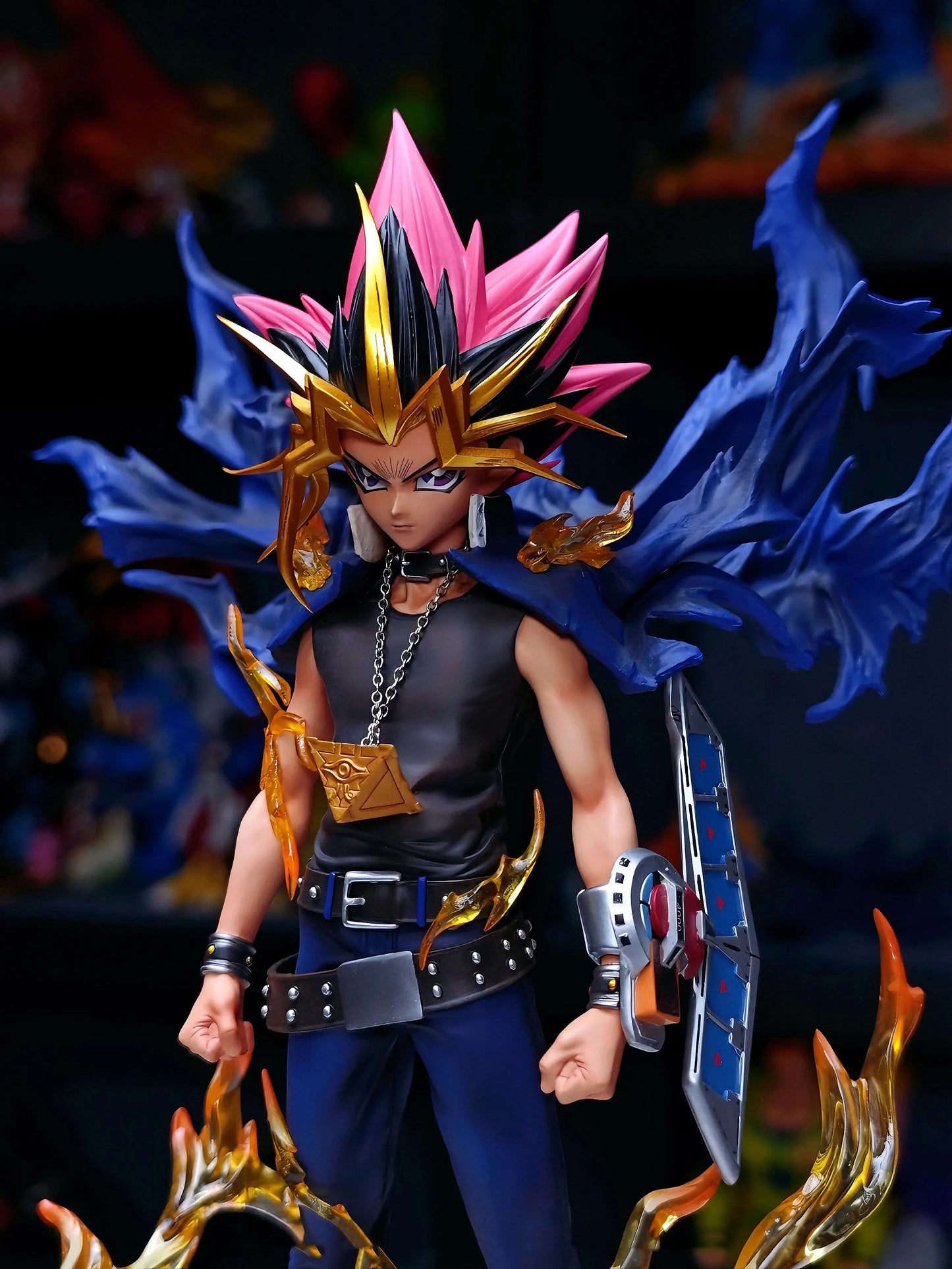 Yami Yugi Muto Anime Figure, Dark Yugi Pharaoh Atem Yu-Gi-Oh Duel Monsters Action Figurines PVC Statue 28 CM