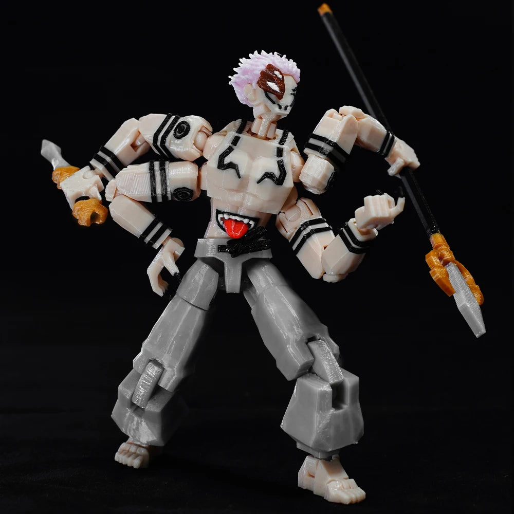 CloudAnimeStudio Ryomen Sukuna 3D Printed Figurine, Jujutsu Kaisen King Of Curses Multi-Jointed Shapeshift Toys
