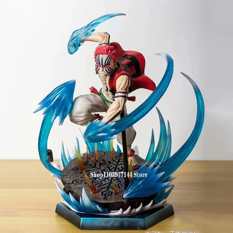 Akaza of Twelve Kizuki Demon Slayer Action Figures, LED PVC Anime Collection Model 26cm
