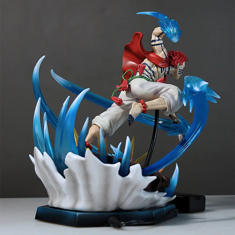 Akaza of Twelve Kizuki Demon Slayer Action Figures, LED PVC Anime Collection Model 26cm