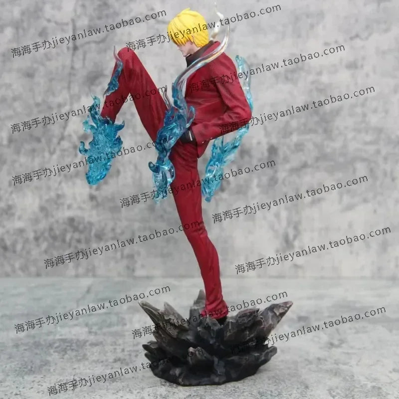 Vinsmoke Sanji Ifrit Jambe Anime Figure, One Piece Action Figurines Diable Jambe Black Foot 28 CM