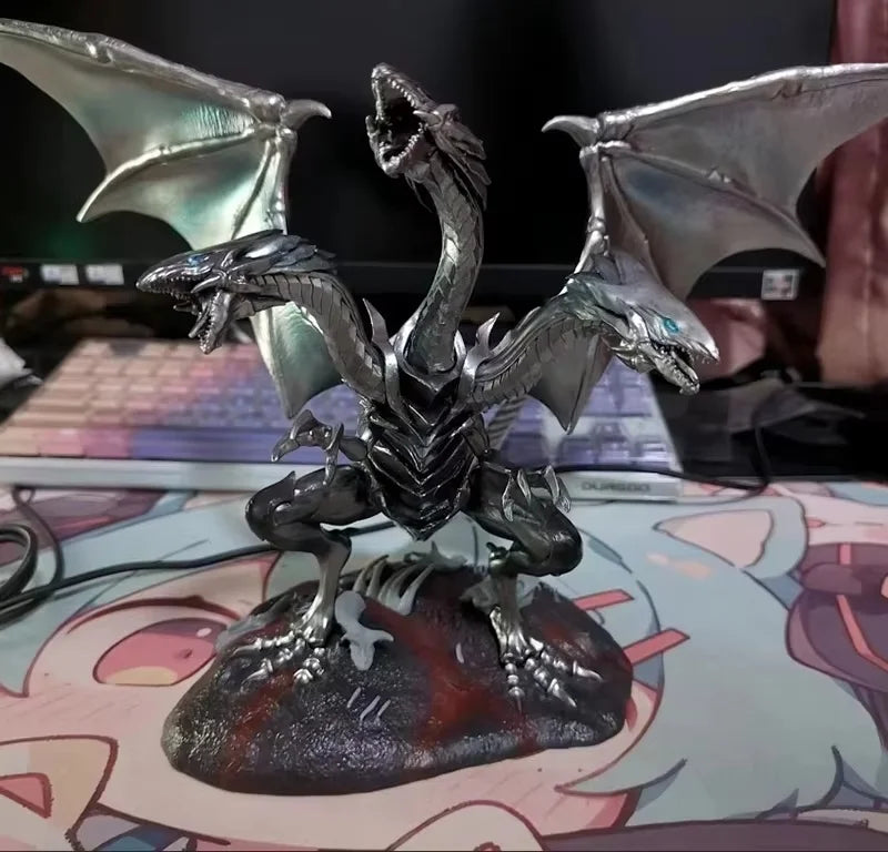 Blue-Eyes Ultimate Dragon Anime Figurine, White Dragon BEWD Yu-Gi-Oh Action Figures PVC Statue 25 CM