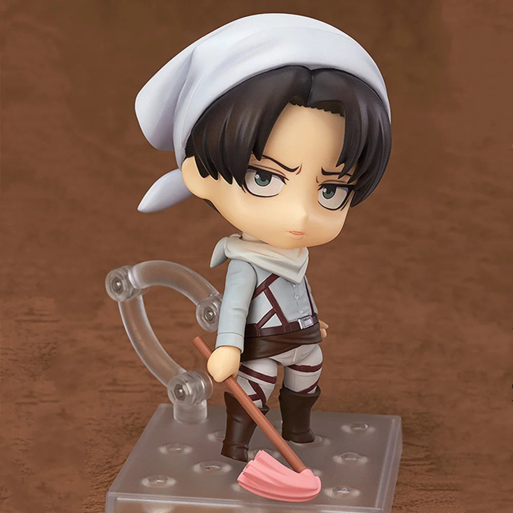 Attack on Titan Anime Figures, Shingeki no Kyojin Levi Ackerman, Eren Jaeger, Mikasa·Ackerman, Cute Kawaii Chibi Anime Figurines 10 cm