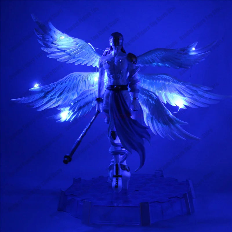 Angewomon and Angemon LED Action Figurines, Standing Position Anime Digimon Adventure Figures PVC Statue 28cm