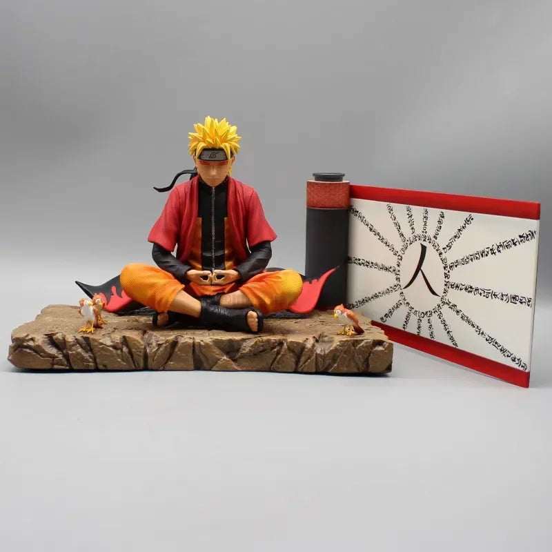 Naruto Uzumaki Sage Mode Anime Figure, Senjutsu Chakra Meditate Figurines 15cm/6in