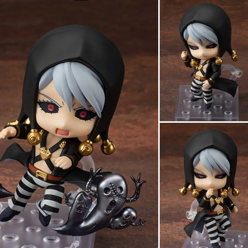 CUTE JOJO's Bizarre Adventure Anime Figures, Kawaii Chibi Guido Mista, Risotto Nero, Kars, Kujo Jotaro Action Figure PVC Toys Doll 10 cm