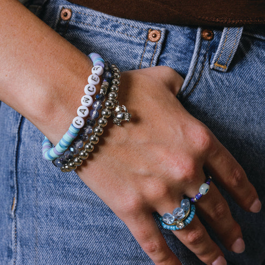 Cancer Zodiac Beaded Word Bracelet Set