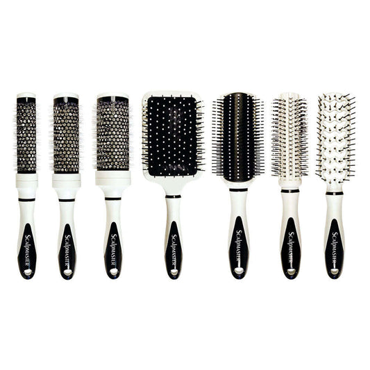 Scalpmaster 7pc Ceramic Brush Set W/ Carry Case Otarealm