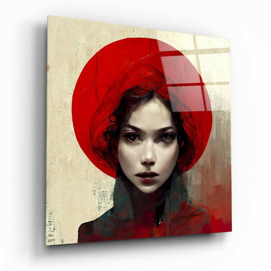 Red Hat Glass Wall Art || Designer Collection