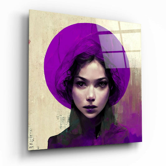Purple Hat Glass Wall Art || Designer Collection