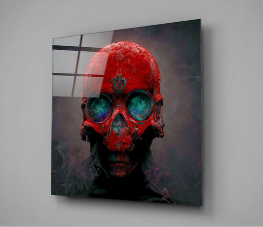 Red Head Glass Wall Art || Designer Collection