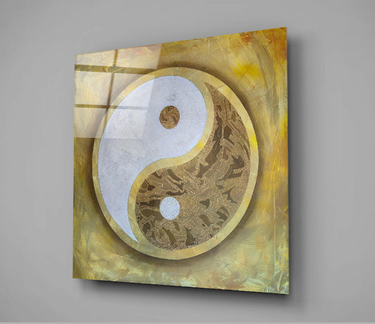 Ying Yang Glass Wall Art || Designer Collection