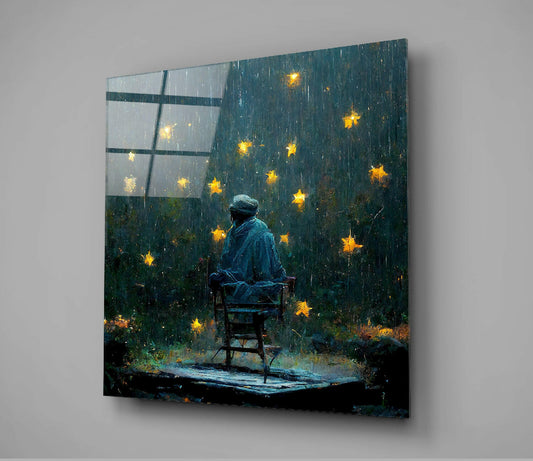 Raining Stars Glass Wall Art || Designer Collection